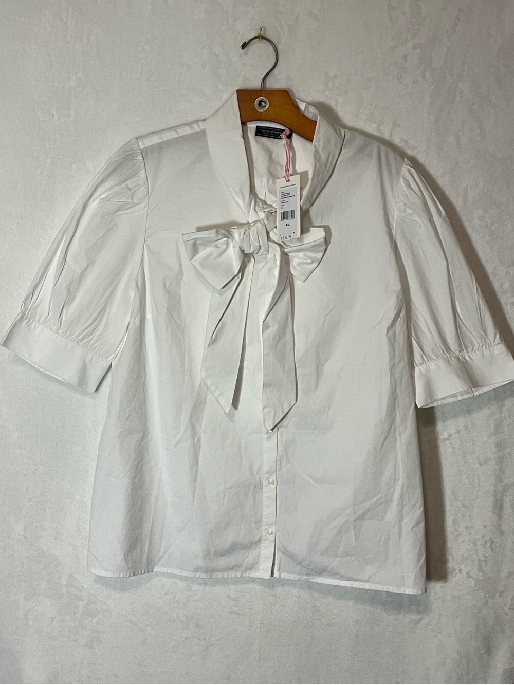 Vineyard Vines White Bow-Tie Short Sleeve Blouse
